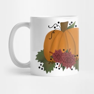 Fall Pumpkin Floral Mug